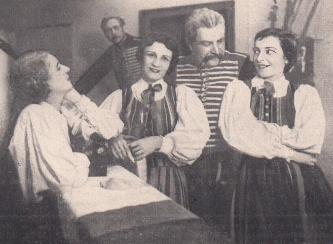 A. Królikowska, J. Porębska, H. Galińska, W. Rolicz, B. Rosłan w sztuce Damy i huzary T. Polski Poznań (Ilustracja Polska nr 47, 1937)