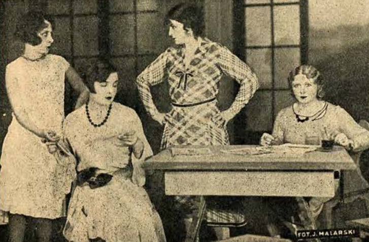 A. Leszczyńska, H. Gromnicka, M. Gella, M. Ćwiklińska w sztuce Wywczasy Donżuana T. Letni Warszawa (1929)
