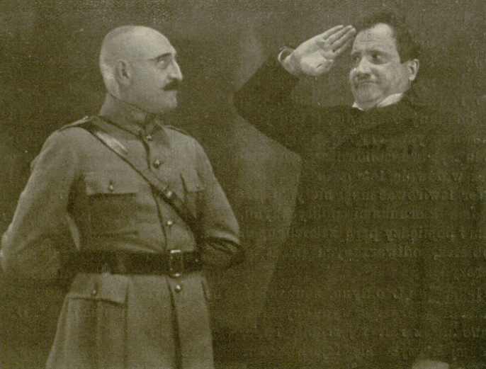 Aleksander Szarkowski i Władysław Walter w sztuce Figle polityczne T. Letni Warszawa (Ilustracja nr 32, 1926)