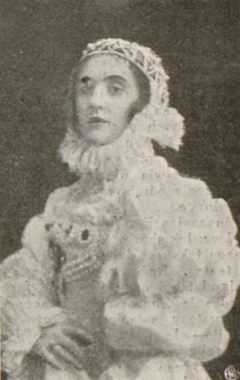 Alina Halska jako Lzbieta w sztuce Królewski Jedynak T. im. Bogusławskiego Warszawa 1923 (Świat, nr 15 1923)