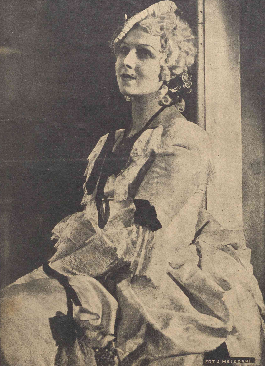 Alina Żeliska w sztuce Wielki Fryderyky T. Narodowy Warszawa (Świat, nr 3, 1936)