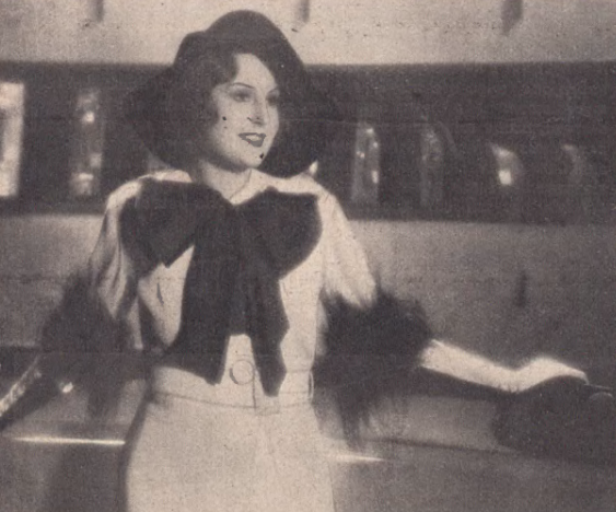 Alma Kar w scenie z filmu Panienka z post restante (Ilustracja Polska nr 13, 1935)