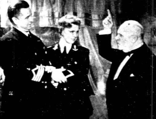 B. Horski, M. Bogda, A. Fertner w filmie Mały młynarz (1936)