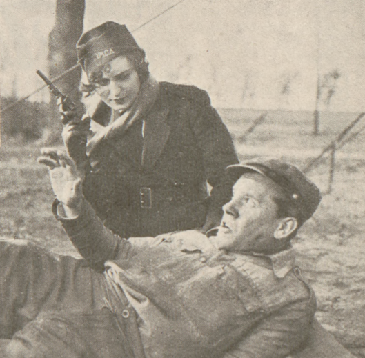 B. Orwid i J. Kobusz w filmie Gwieździsta eskadra (Świat, nr 3, 1930)
