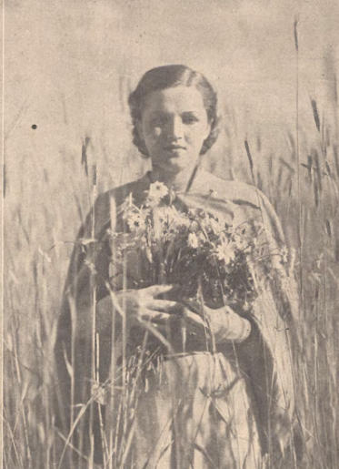 Barbara Gilewska w scenie z filmu Nie miała bab kłopotu (Ilustracja Polska nr 7, 1936)