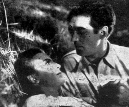 E.Barszczewska i J. Pichelski w filmie Nad Niemnem (1939)