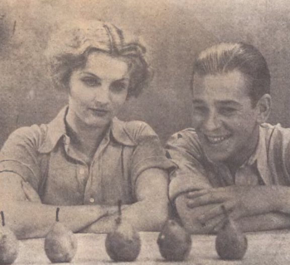 Ewa Erwicz i Mieczysław Bil w filmie Kocha lubi szanuje (Ilustracja polska nr 43, 1933)