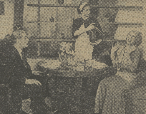 F. Brodniewicz, J. Smosarska, I. Benita w scenie z filmu Dwie Joasie (Dobry Wieczór! Kurier Czerwony nr 264, 1935)