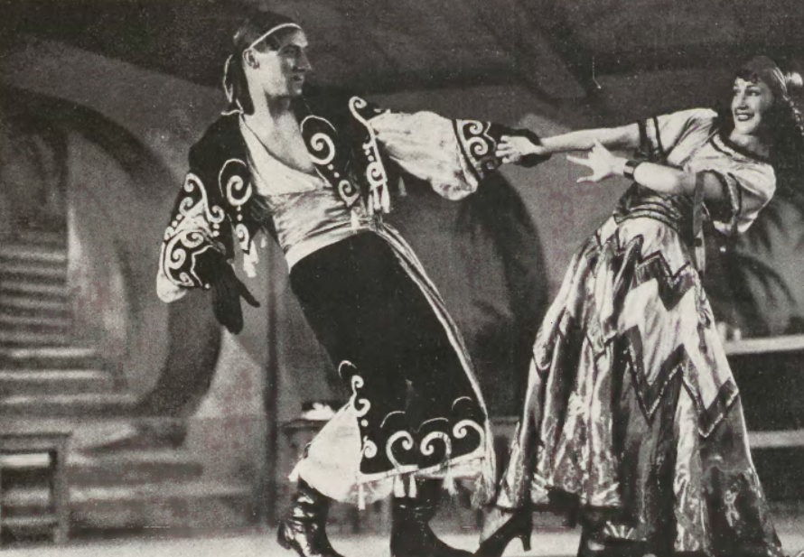 F. Parnell Z. Halama w rewii Idzie wiosna t. Wesoły wieczór (Teatr i życie wytworne nr 2,3, 1931)
