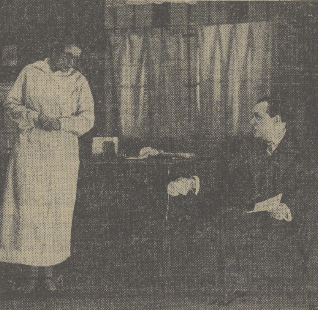 Helena Peszyńska i Antoni Fertner w sztuce Kłopoty Bourrachona T. Letni Warszawa (Kurier Czerwony nr 271, 1931)