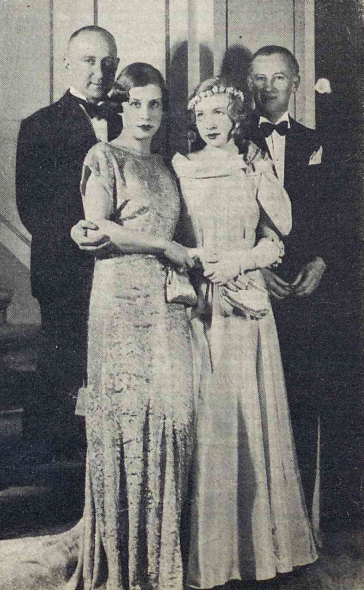 J. Andrzejewska, L. Żelichowska, S. Szebego, M. Krawicz na Balo mody Warszawa (Świat, nr 4, 1934)