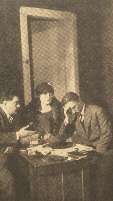 J. Bonecki, W. Jakubińska, J. Woskowski w sztuce Aby żyć T. Miejski Łódź (Świat, nr 6, 1928)