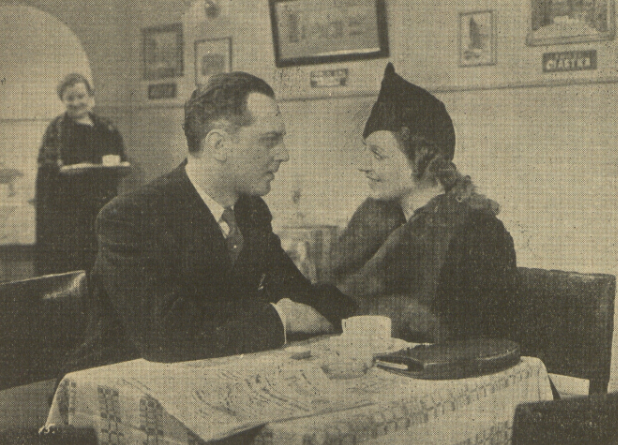 J. Kenda A. Żabczyński, H. Buczyńska w filmie Dyplomatyczna żona (1937)