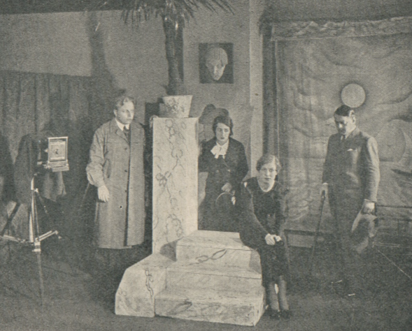 J. Kurnakowicz, S. Jarkowska, L. Żelichowska, J. Bonecki w sztuce Migo T. Nowy Warszawa (Świat, nr 23, 1934)