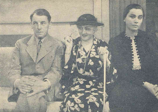 J. Osterwa, M. Ćwiklińska, I. Eichlerówna w sztuce Wielka miłość T. Narodowy Warszawa (Świat, nr 32, 1936)