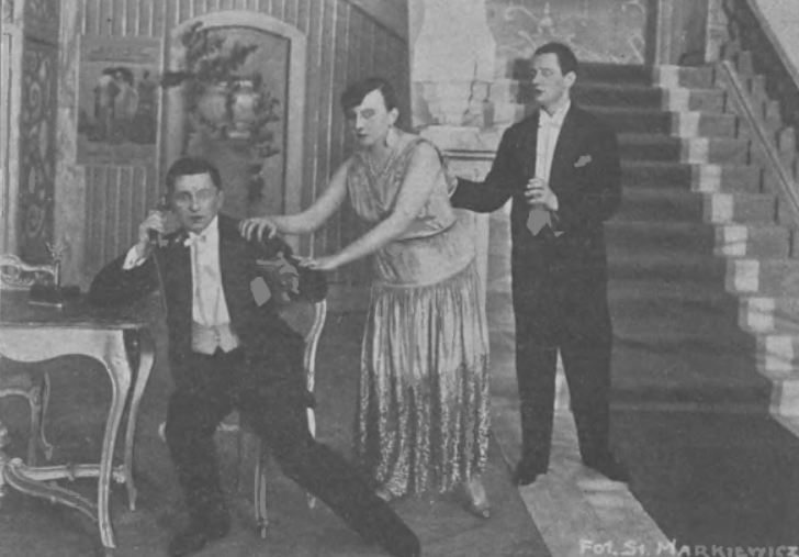 J. Sendecki, M. Grabowska, A. Raczkowski w operetce Księżniczka czardasza T. Wielki Poznań (Tęcza nr 32, 1930)