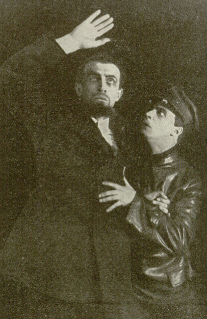 J. Strachocki (Pankracy) i E. Solarski (Leonard) w sztuce Nie boska komedia T. im. Bogusławskiego Warszawa (Ilustracja nr 25, 1926)