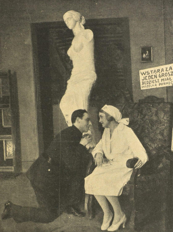 J. Zaklicka A. Symański w sztuce Pocałunek Kopciuszka T. Wielki Lwów (Świat nr 13, 1928)
