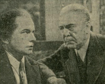 Jacek Woszczerowicz Kazimierz Junosza Stępowski w scenie z filmu Rena (Dziennik poranny nr 341, 1938)