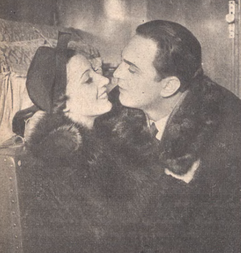 Jadwiga Kenda i Aleksander Żabczyński w filmie Dyplomatyczna żona (Ilustracja Polska nr 15, 1937)