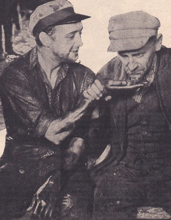 Jerzy Marr i Wiesław Gawlikowski w filmie Szyb l -23 (Ilustracja polska nr 4, 1932)