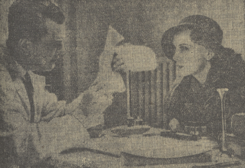 Karolina Lubieńska i Jerzy Leszczyński w filmie Dzieje grzechu (Dobry Wieczór! Kurier Czerwony nr 247, 1933)