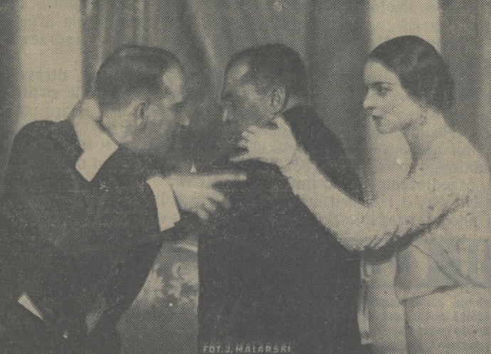 L. Łuszczewski, K. Junosza Stępowski, M. Majdrowicz w sztuce Jastrząb T. Narodowy Warszawa (Kurier Czerwony nr 180, 1931)
