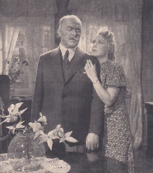 L. Niemirzanka, K. Junosza-Stępowski w scenie z filmu Moi rodzice rozwodzą się (Ilustracja Polska nr 47, 1938)