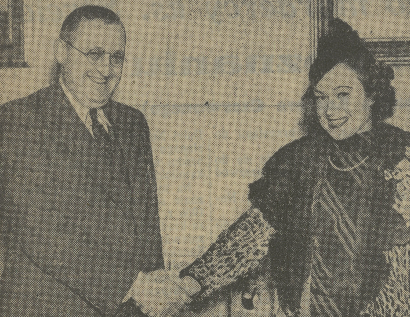 Loda Halama podczas wizyty w Bufflo (Dobry wieczór! Kurier czerwony nr 81, 1938)