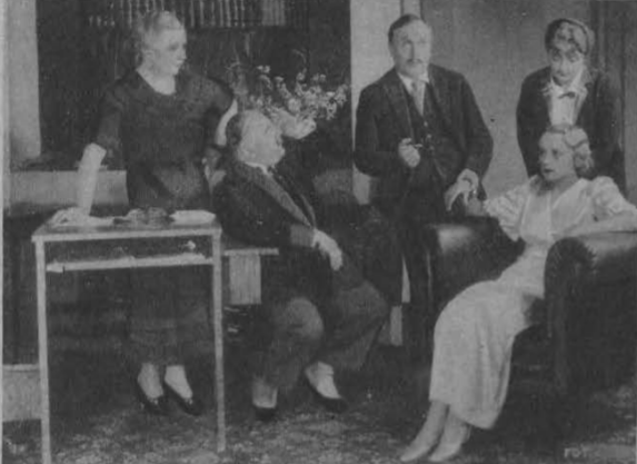 M. Ćwiklińska, S. Łapiński, H. Małkowski, K. Lubieńska, M. Dulęba w sztuce Madameoiselle T. Nowy Warszawa (Głos poranny dod. ilustr. 6.11.1932)
