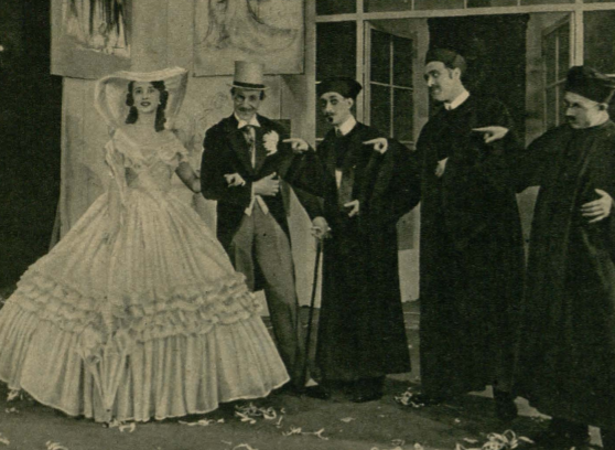 M. Gabrielli, M. Domosławski, M. Kowalczyk, T. Kuźmiński, L. Barda w operetce Hrabia Luksemburg (T. Miejski Bydgoszcz, 1939)