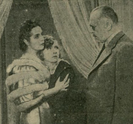 M. Gorczyńska, J. Andrzejewska, K. Junosza - Stępowski w scenie z filmu Moi rodzice rozwodzą się (Dziennik poranny nr 333, 1938)
