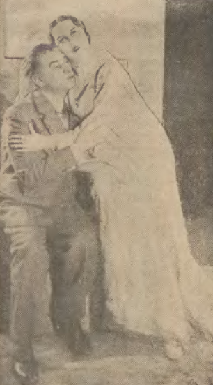 M. Gorczyńska W. Brydziński w sztuce Pocałunek przed lustrem T. Narodowy Warszawa (Goniec nadwiślański ilustrowany nr 32, 1933)