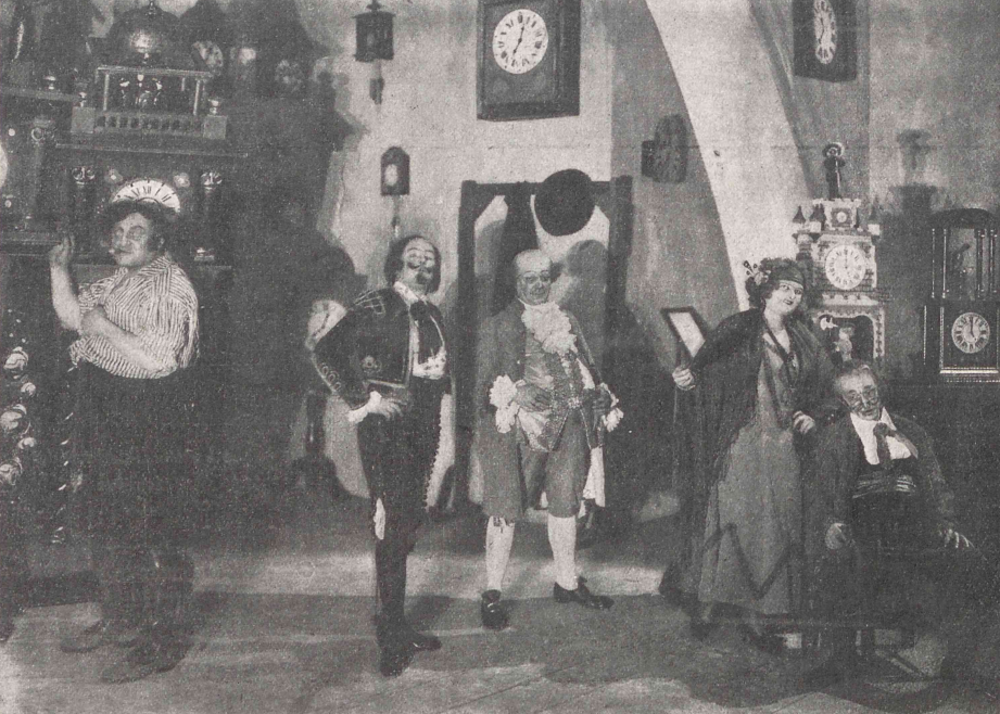 M. Palewicz, A. Dobosz, F. Freszel, W. Wermińska, M. Janowski w operze Godzina hiszpańska T. Wielki Warszawa (Świat, nr 11, 1925)