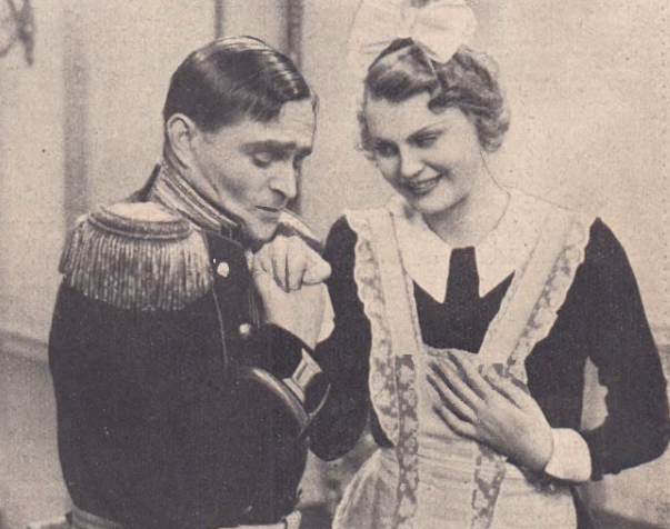 Maria Bogda i Adolf Dymsza w scenie z filmu Antek policmajster (Ilustracja Polska nr 11, 1935)