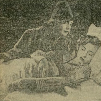 Maria Gorczyńska i Jadwiga Andrzejewska w scenie z filmu Moi rodzice rozwodzą się (Dziennik poranny nr 360, 1938)