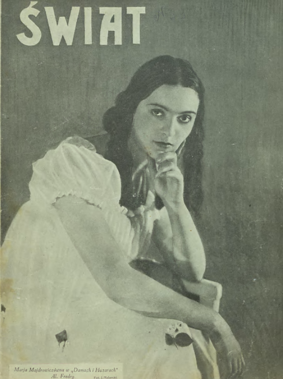 Maria Majdrowicz w Dmach i huzarach (Świat, nr 39, 1935)