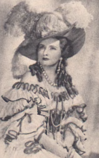 Maria Malanowicz jako Roksana w sztuce Cyrano do Bergerac T. Wołyński Łuck (Ilustracja Polska nr 12, 1939)
