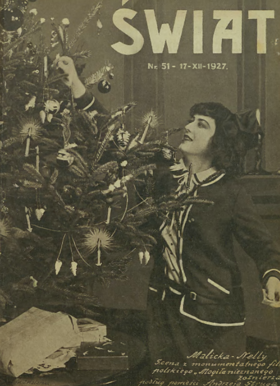 Maria Malicka w filmie Mogiła nieznanego żołnierza (Świat nr 51, 1927)