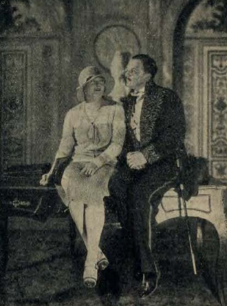 Maria Modzelewska i Jerzy Leszczyński w sztuce Zielony frak (T. Polski Warszawa, 1928)