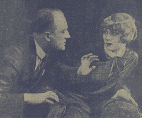 Maria Modzelewska i Stefan Szwarc w scenie z filmu Grzechy ludzkości (Kurier Czerwony, nr 85, 1927)