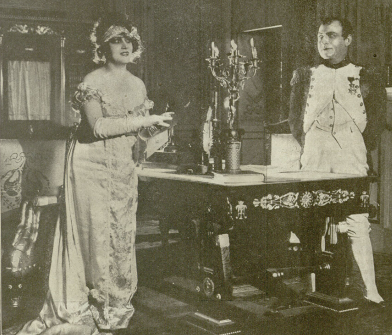 Maria Przybyłko - Potocka (Madame Sans Gene) i Stanisław Stanisławski (Napoleon) w sztuce Madame Sans Gene T. Polski Warszawa (Ilustracja nr 47, 1925)