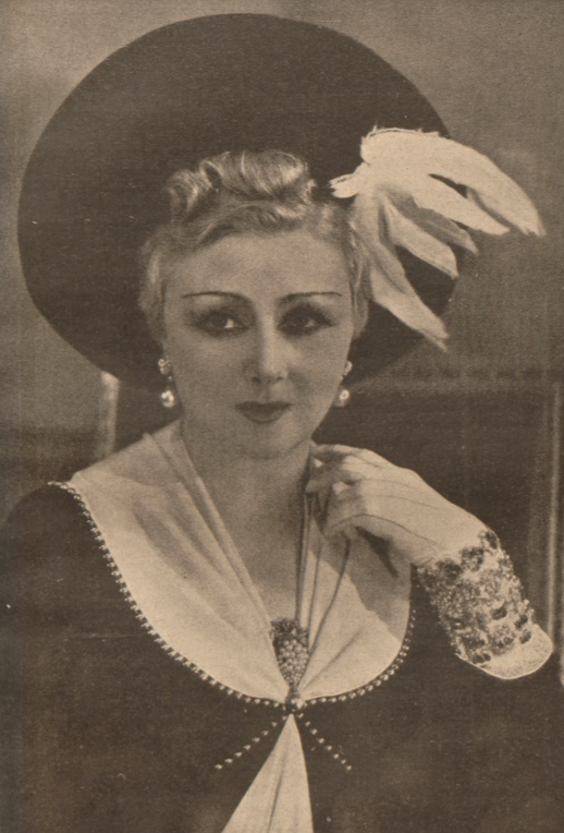 Mieczysława Ćwiklińska w sztuce Zielony frak T. Narodowy Warszawa (Świat, nr 32, 1938)