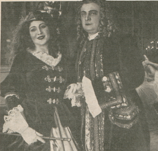 N. Grudzińska, S. Gruszczyński w operze Król kochanek T. Wielki Warszawa (Świat, nr 13, 1931)