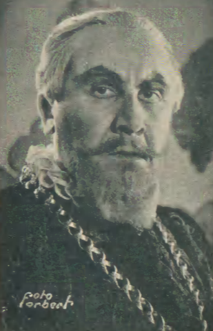 Roman Wraga (król Filip) w operze Don Carlos Opera Warszawska (Świat, nr 6, 1935)