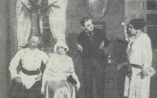 S. Bryliński, B. Wojciechowska, T. Chmielewski, E. Podborówna w sztuce Pan Minister T. Polski Poznań (Świat, nr 46, 1925)
