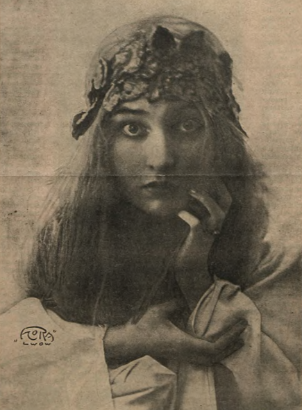 S. Mazarekówna jako Ofelia Hamlet t. lwowski (Ilustrowany Dziennik Lwowski nr 4, 1928)