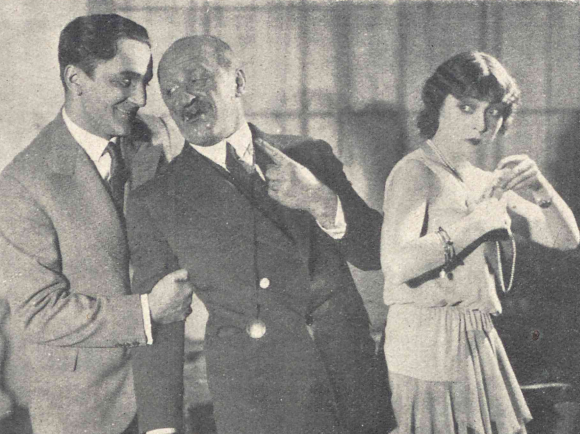 T. Wesołowski, K. Junosza Stępowski, M. Malicka w sztuce Miłość bez grosza T. Nowy Warszawa (Świat, nr 9, 1929)