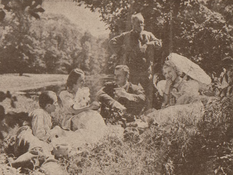 W. Łoziński, L. Wysocka, W. Zacharewicz, I. Benita w filmie Gehenna (Świat, nr 44, 1938)