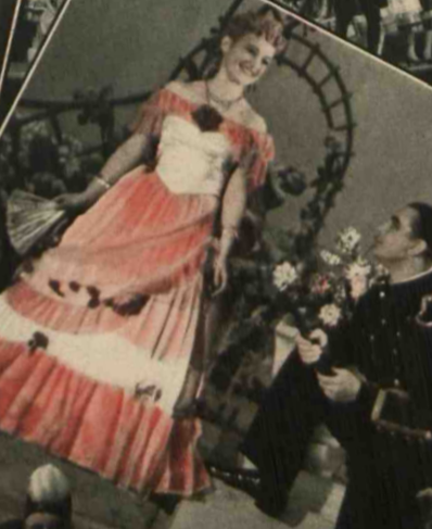 Xenia Grey (koronczarka) i Tadeusz Zakrzewski (sztygar) w operetce Sztygar T. Polski (Warszawa,1940)